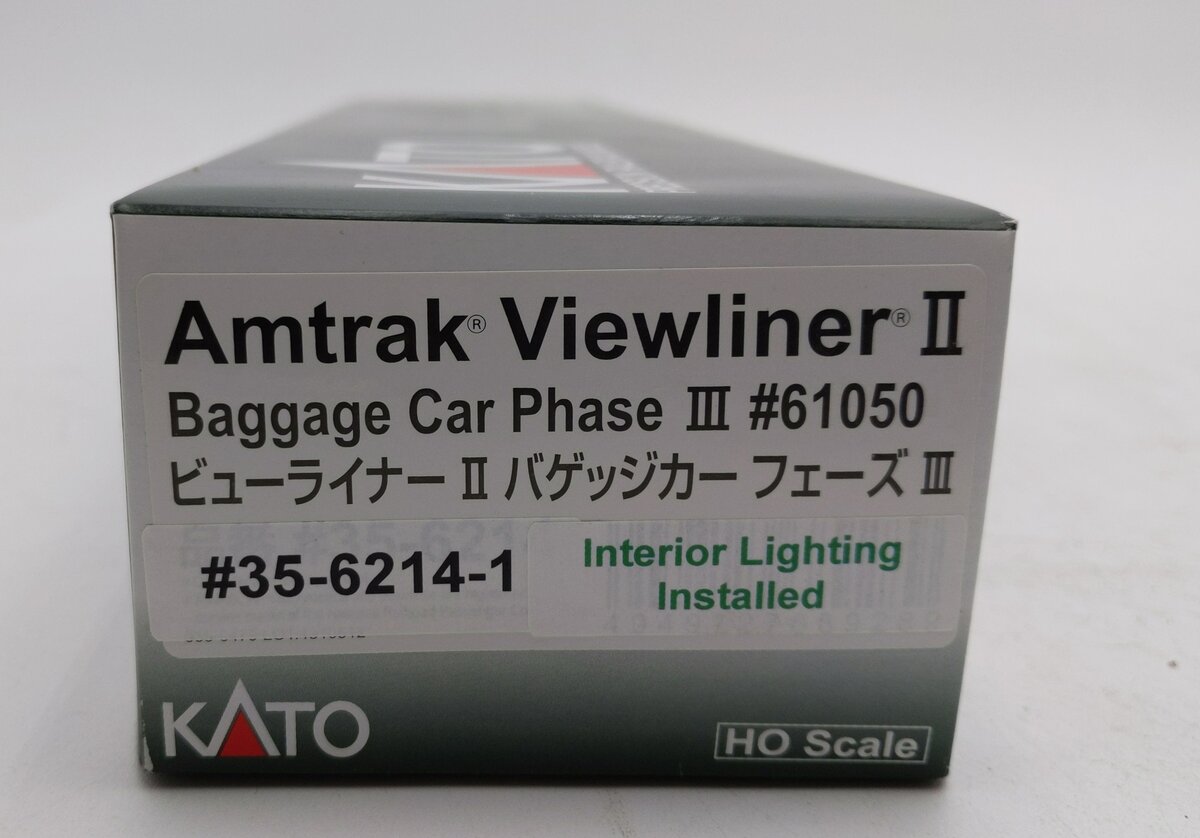Kato 35-6214-1 HO AMTK Ph III Viewliner II Baggage Car w/ Lighting #61050 LN/Box