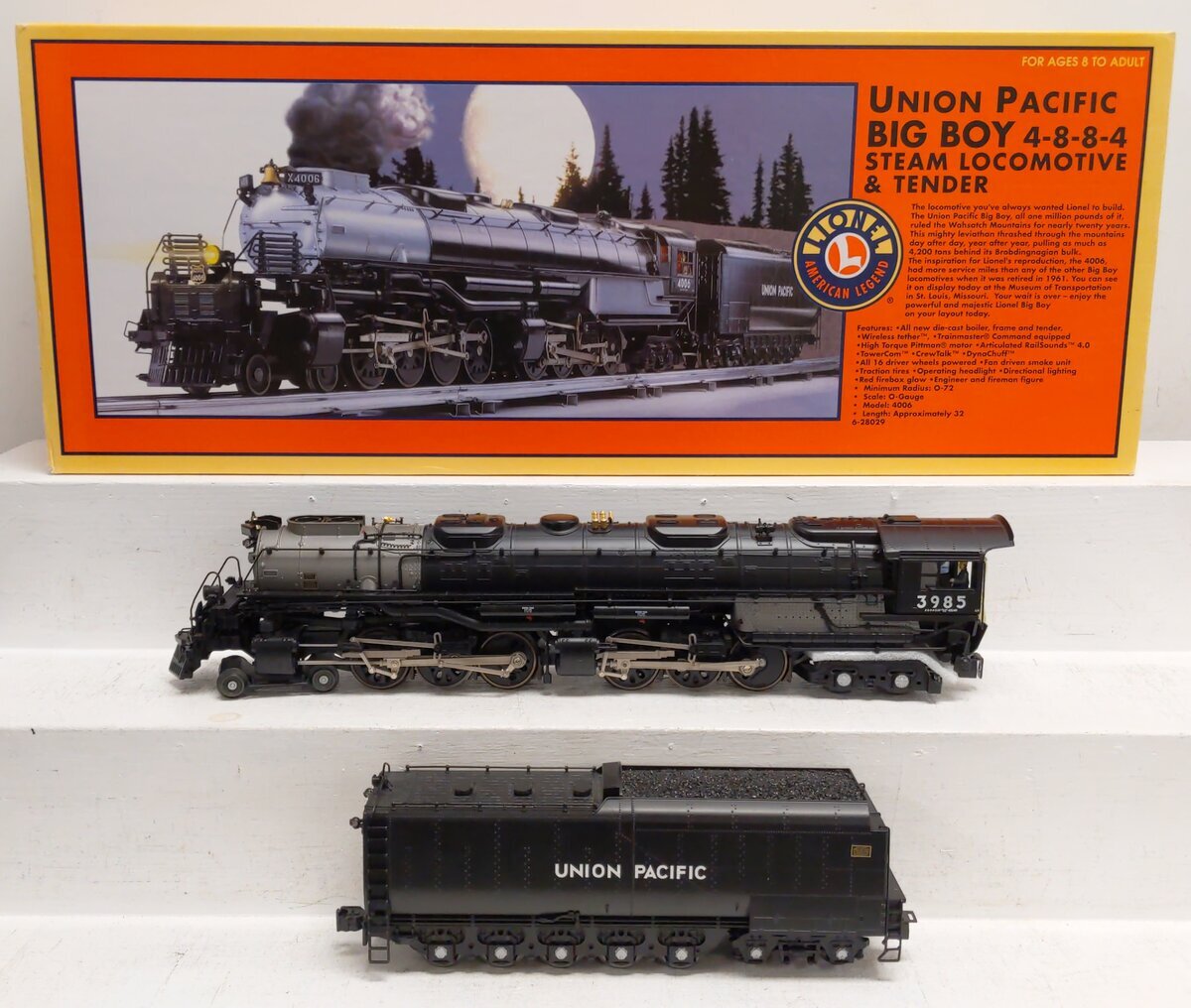 Lionel 6-28064 O Gauge UP 4-6-6-4 Challenger Steam Locomotive & Tender #3985 EX