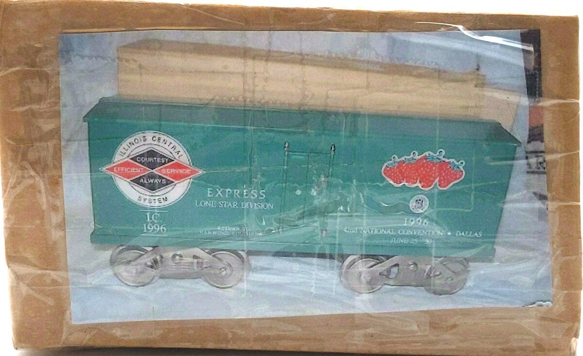 McCoy 1996 Standard Gauge Illinois Central TCA/Dallas Strawberry Boxcar #1996 EX/Box