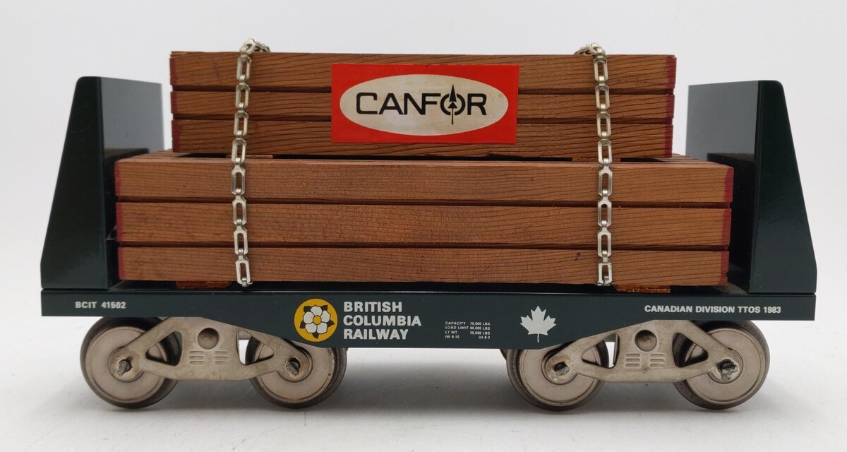 McCoy 1983 Standard BCIT TTOS Canadian Division Flatcar w/ Wood Load EX/Box