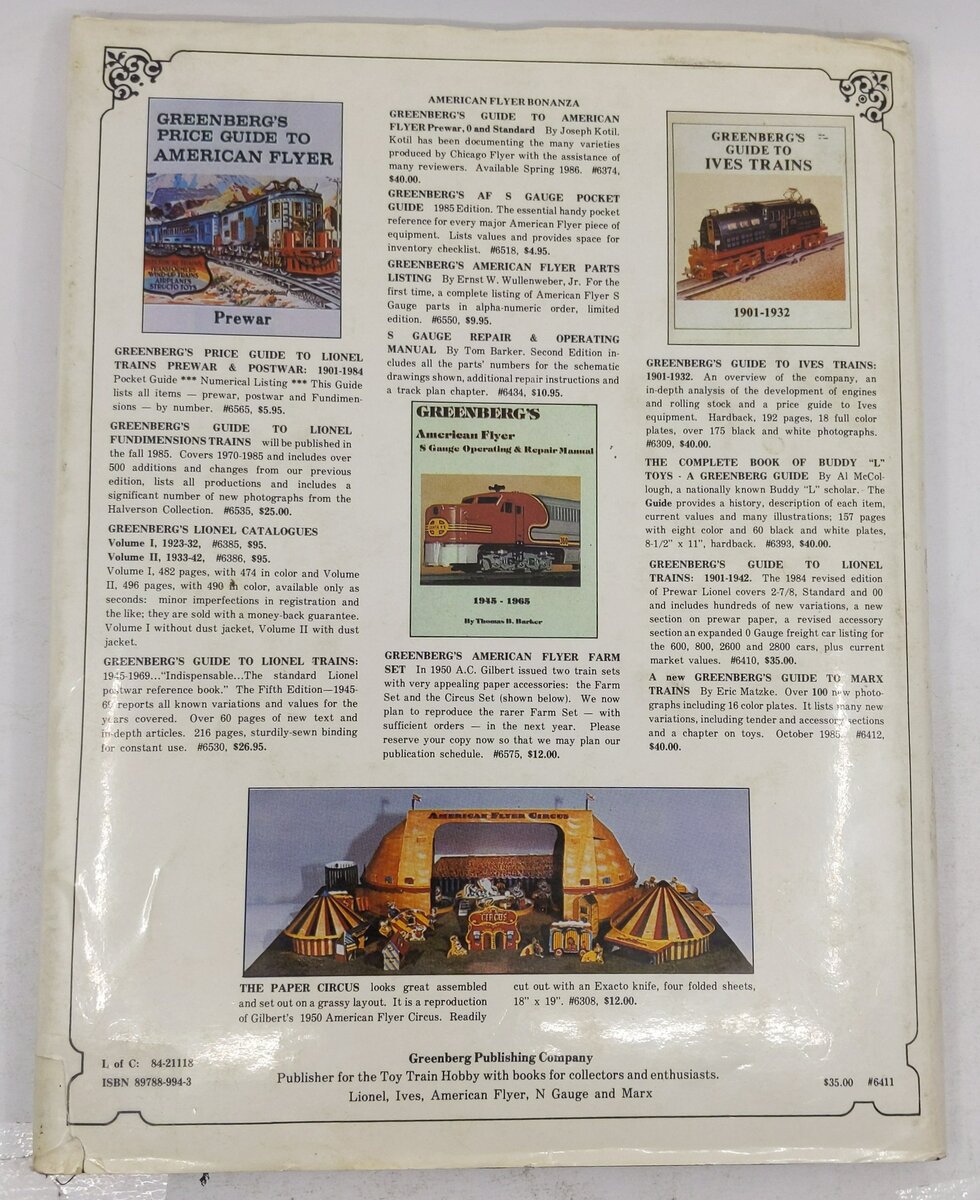 Greenberg's guide to American Flyer S gauge Hardcover Book By James C. Patterson VG