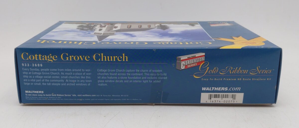 Walthers 933-3606 HO Scale Cottage Grove Church Gold Ribbon Series Building Kit LN/Box