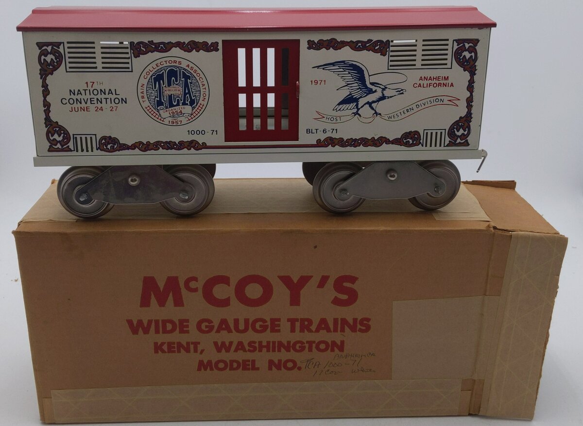 McCoy 1000-71 Standard Gauge TCA 1971 17th National Convention Boxcar EX/Box