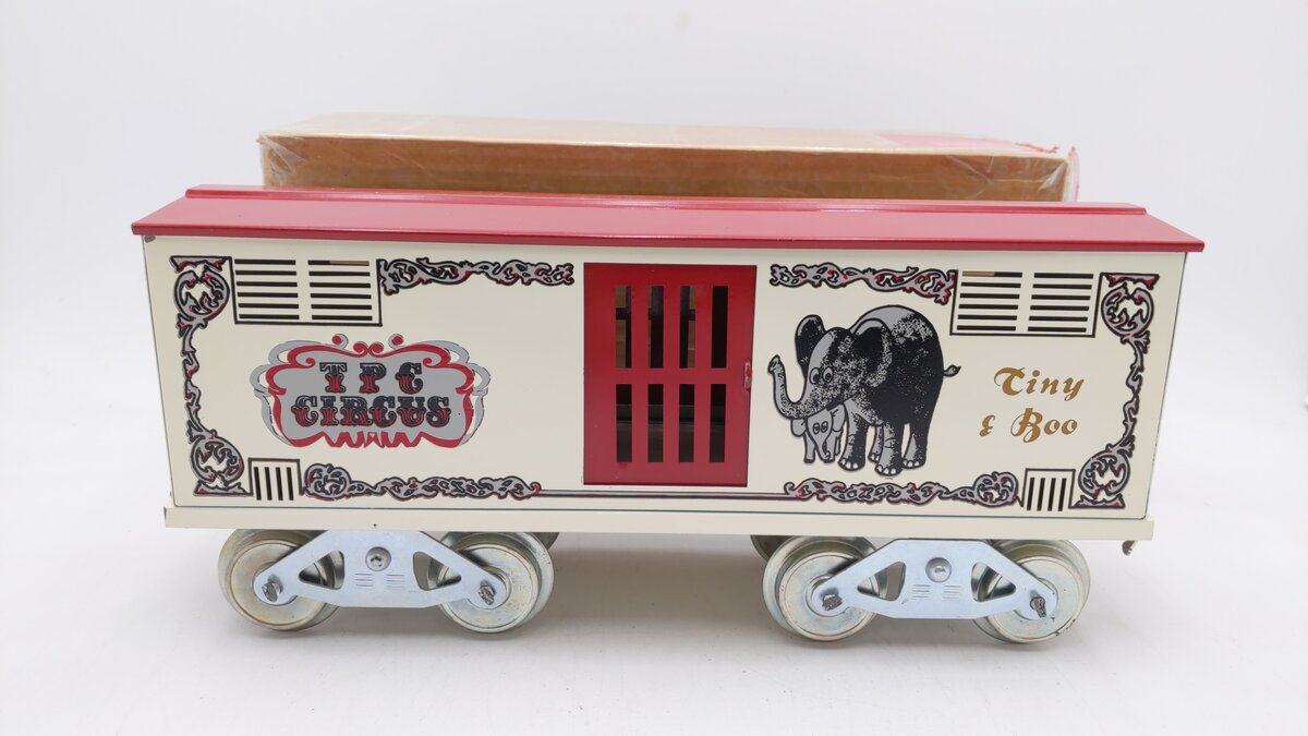 McCoy 256E Vintage Standard Gauge TPC Circus "Tiny and Boo" Animal Car (Error) EX/Box