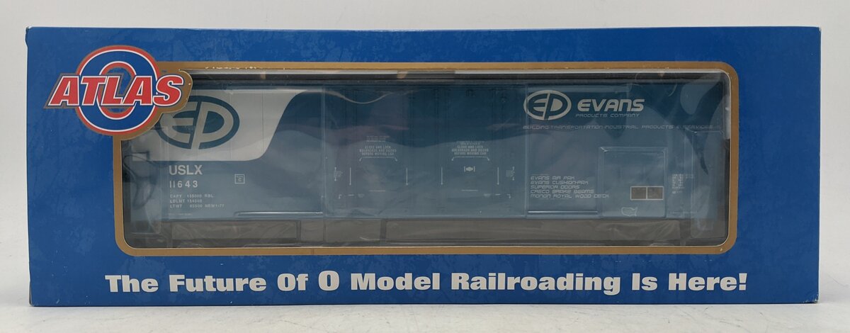 Atlas 7503-2 O Scale USLX Evans Products Double-Plug Door Boxcar #11643 (2-Rail) MT/Box