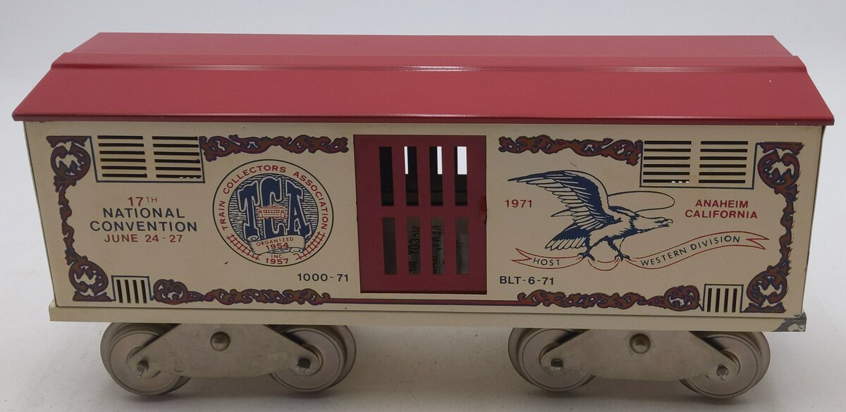 McCoy 1000-71 Standard Gauge TCA 1971 17th National Convention Boxcar VG/Box