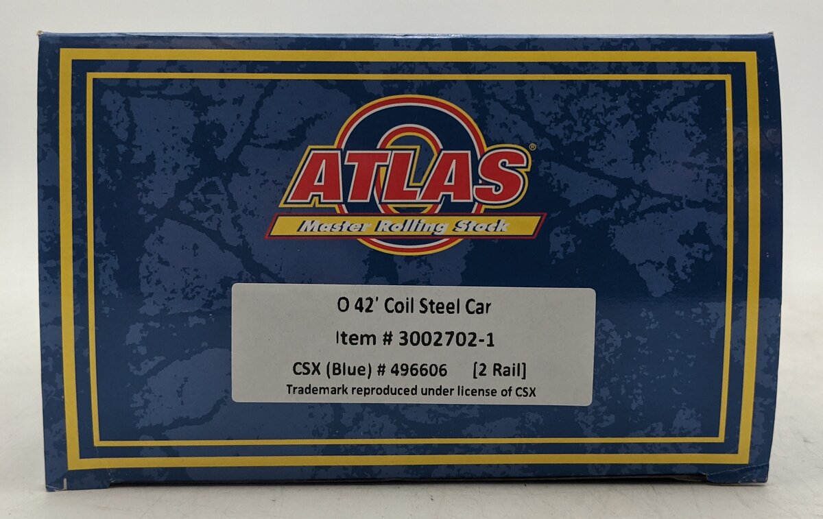 Atlas 3002702-1 O Gauge CSX 42' Coil Steel Car #496606 (2-Rail) NIB