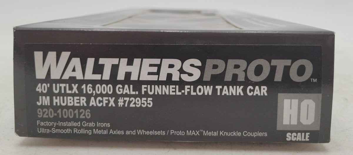Walthers 920-100126 HO J.M. Huber JMHX 40' UTLX Funnel Flow Tank Car #72955 NIB