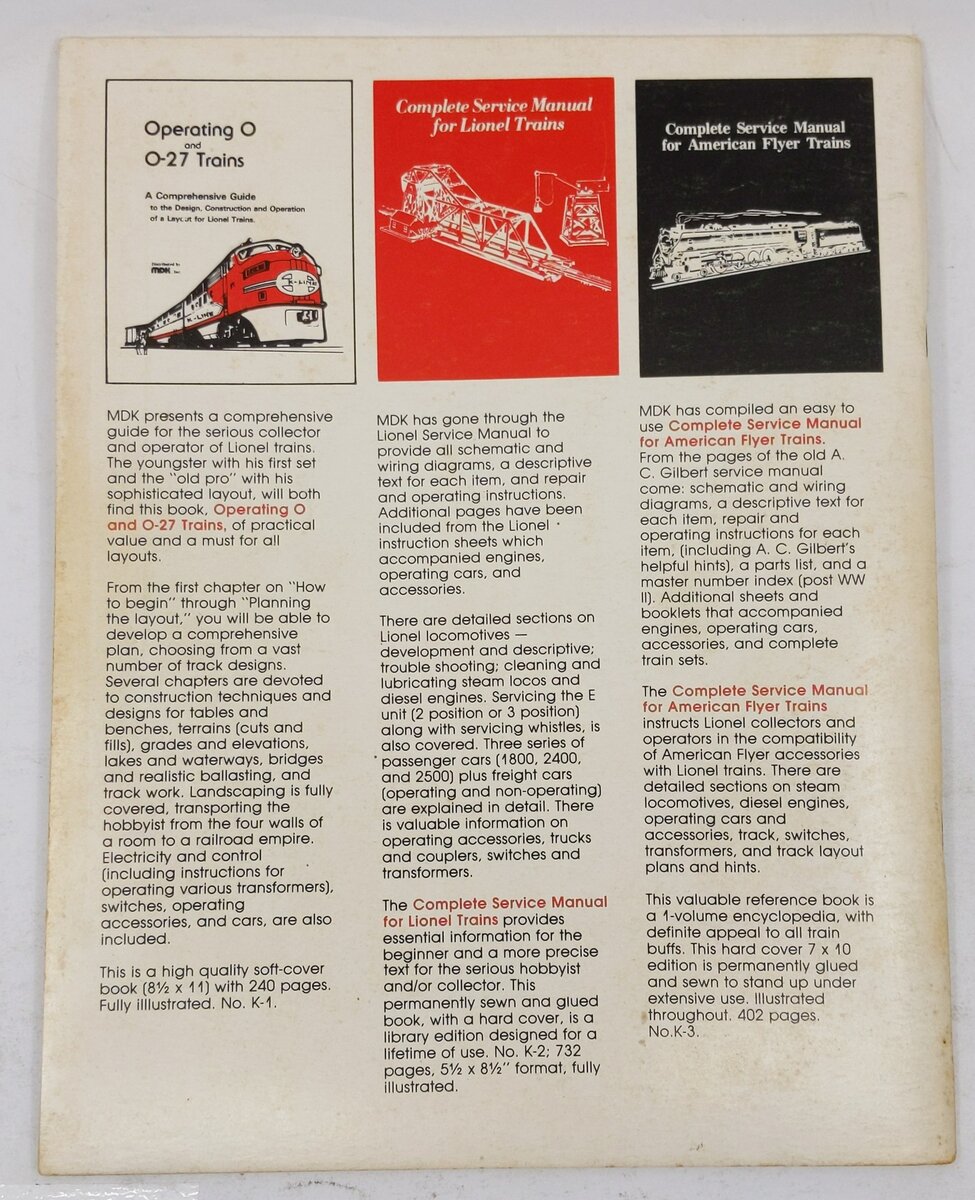 Track layout and accessory manual for Lionel trains Paperback Book VG