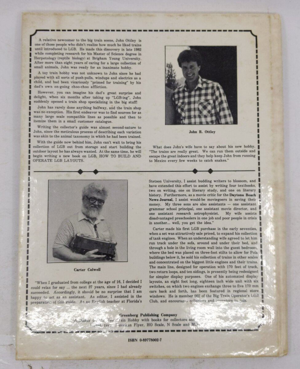 Greenberg's guide to LGB trains Hardcover Book By John R. Ottley VG