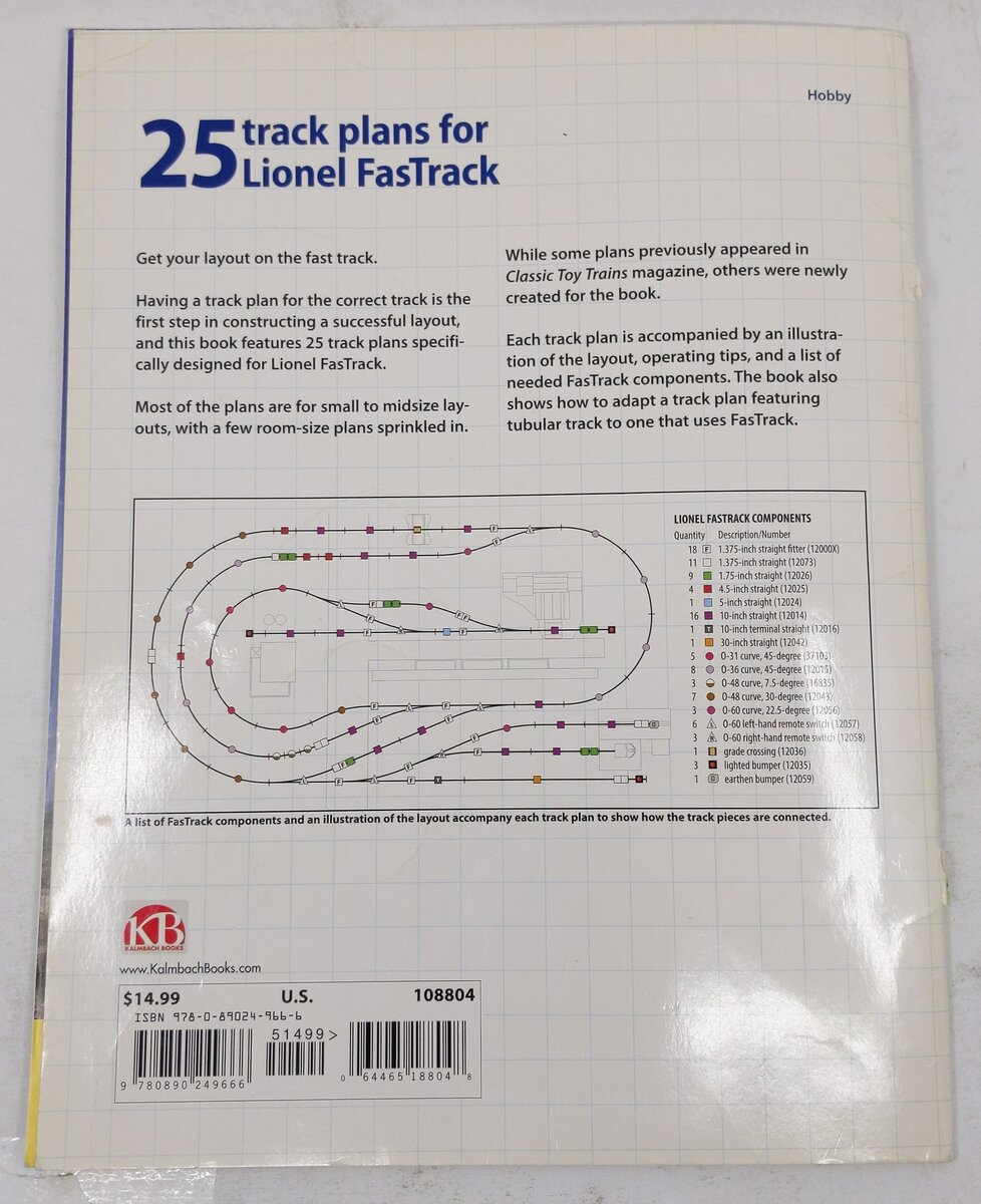 Track Plans for Lionel FasTrack Paperback Book By Randy Rehberg VG