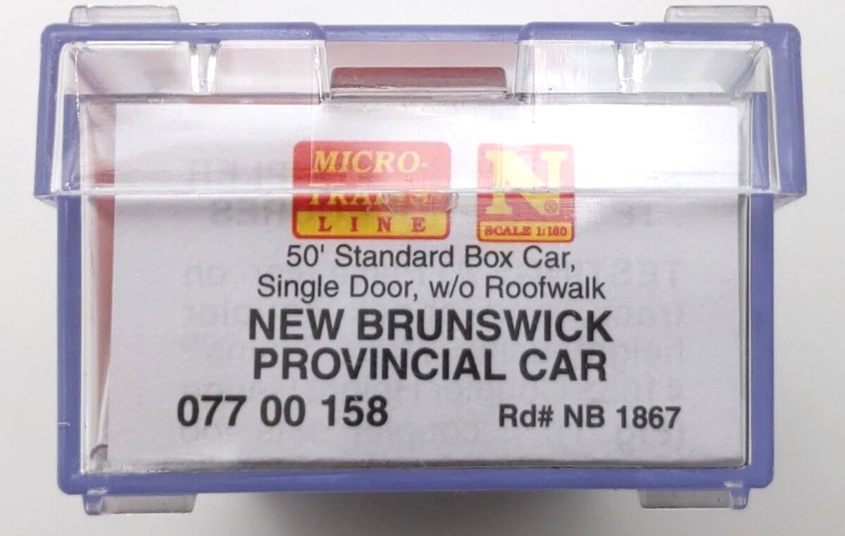 Micro-Trains 07700158 N New Brunswick 50' Standard Single Door Boxcar #1867