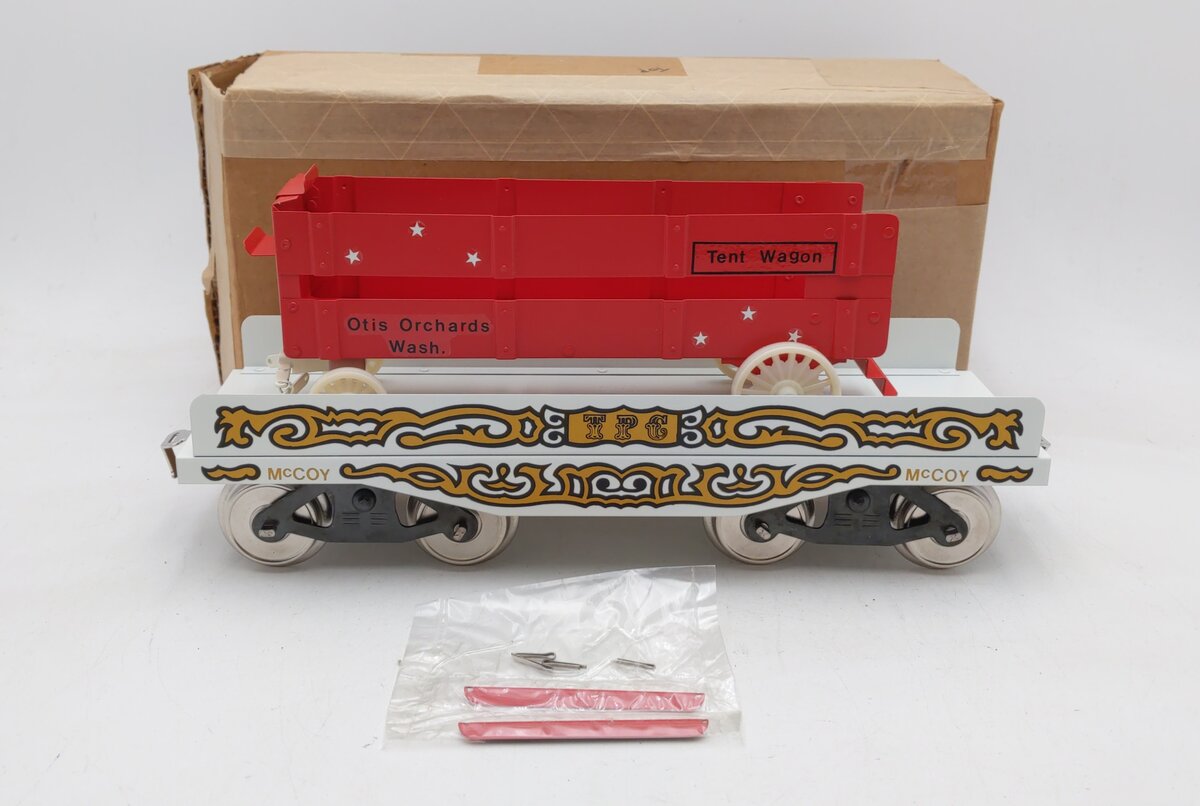 McCoy 256TW Standard Gauge Flat Car w/ Tent Wagon EX/Box