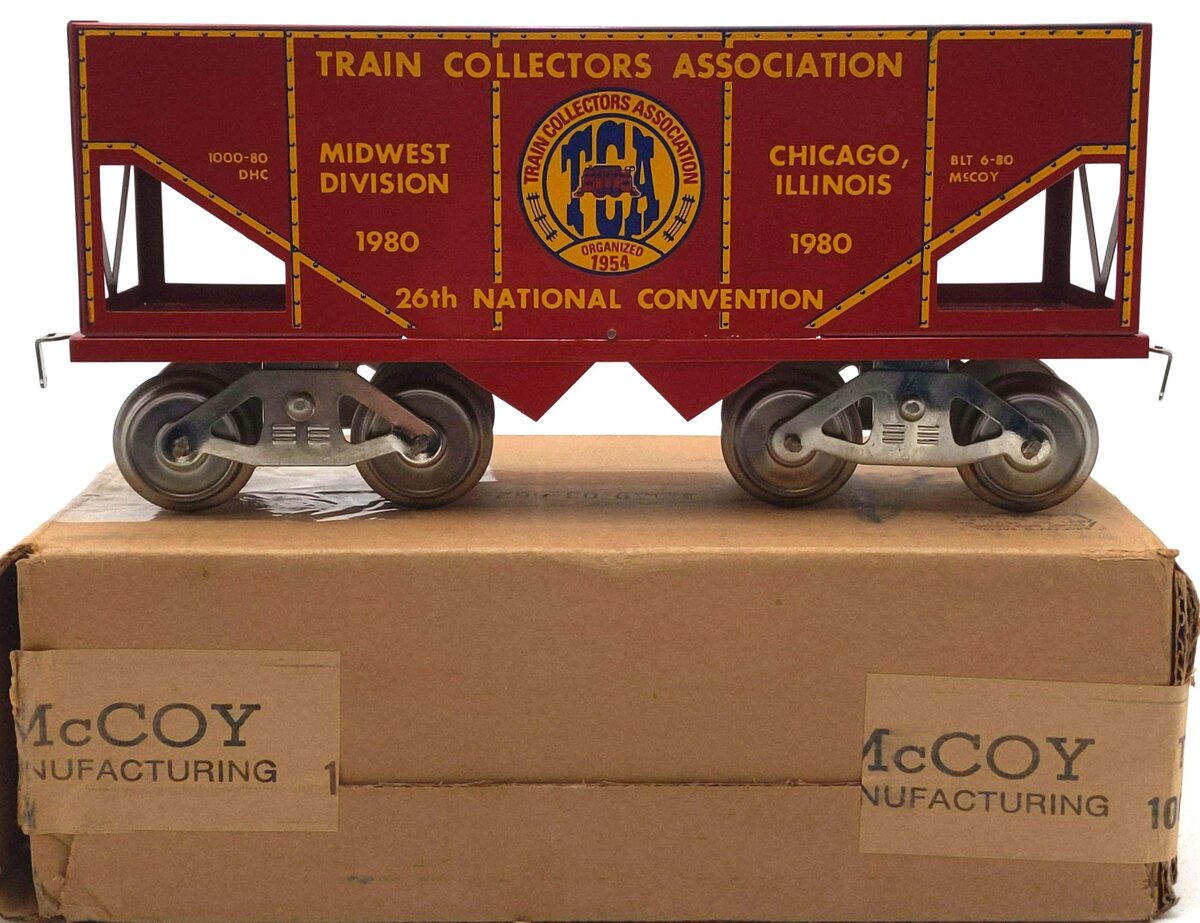 McCoy 1000-80 Standard Gauge TCA 1980 National Convention Coal Car EX/Box