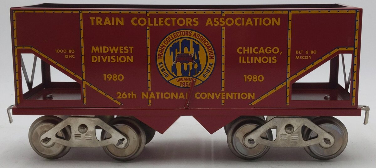 McCoy 1000-80 Standard Gauge TCA 1980 National Convention Coal Car EX/Box