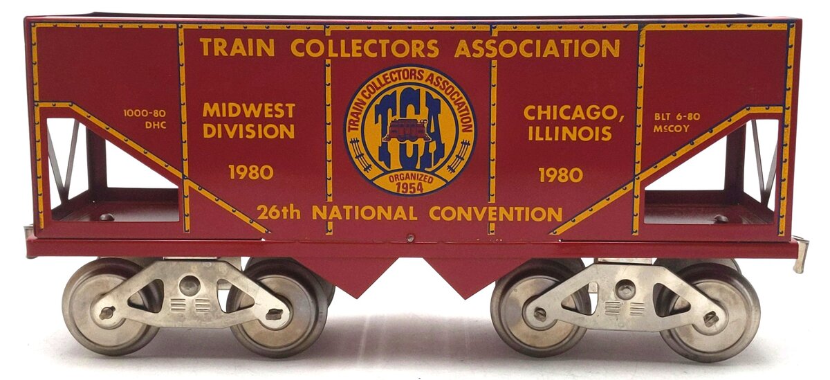 McCoy 1000-80 Standard Gauge TCA 1980 National Convention Coal Car EX/Box