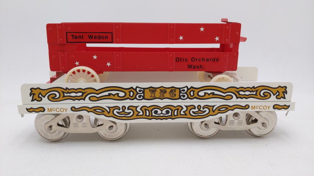 McCoy 256TW Standard Gauge Flat Car w/ Tent Wagon EX/Box
