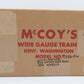 McCoy 256TW Standard Gauge Flat Car w/ Tent Wagon EX/Box