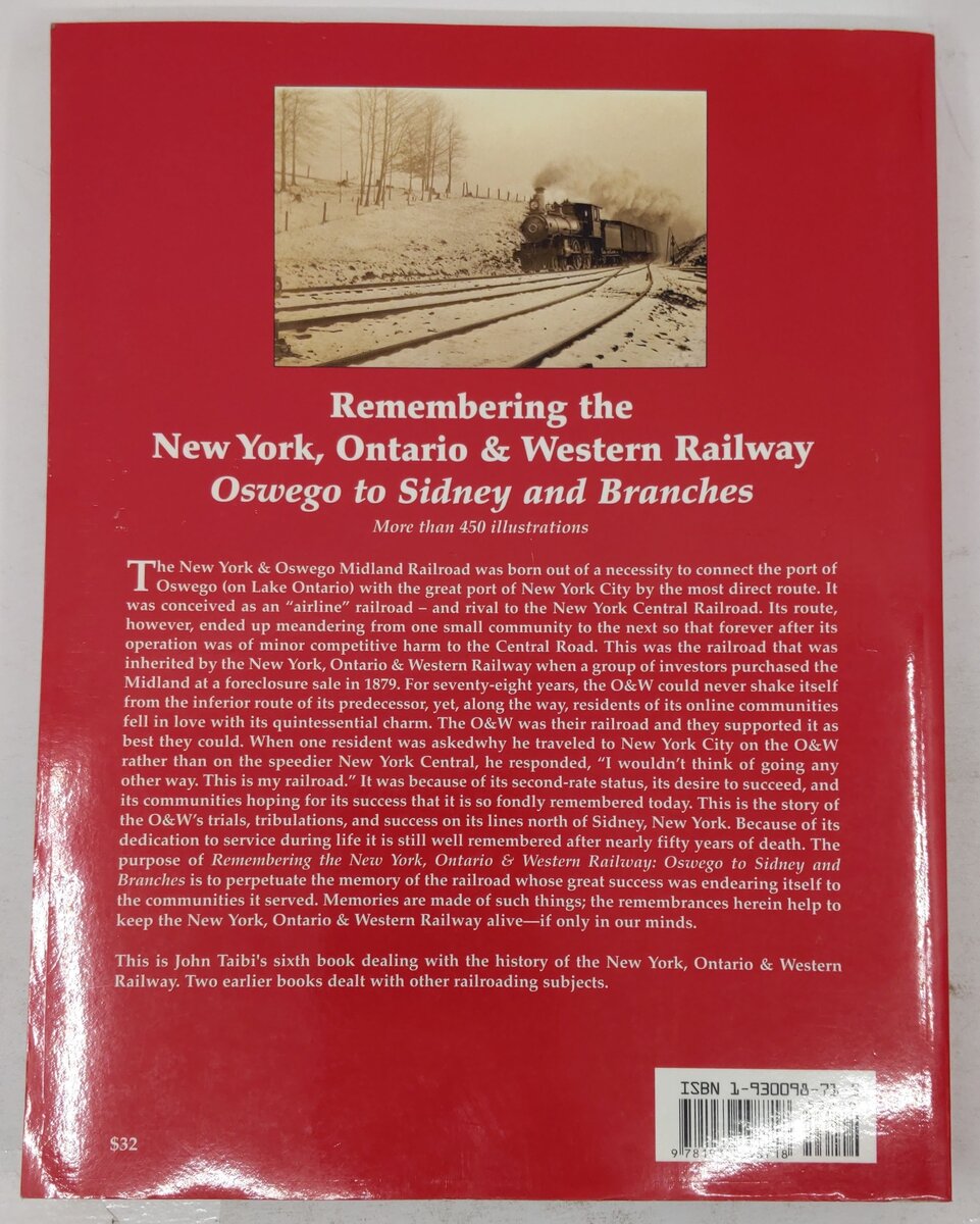 Remembering the New York, Ontairo & Western: Oswego to Sidney Paperback Book VG