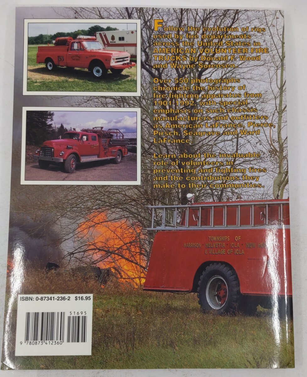 American Volunteer Fire Trucks Paperback Book By Donald F. Wood & Wayne Sorensen EX
