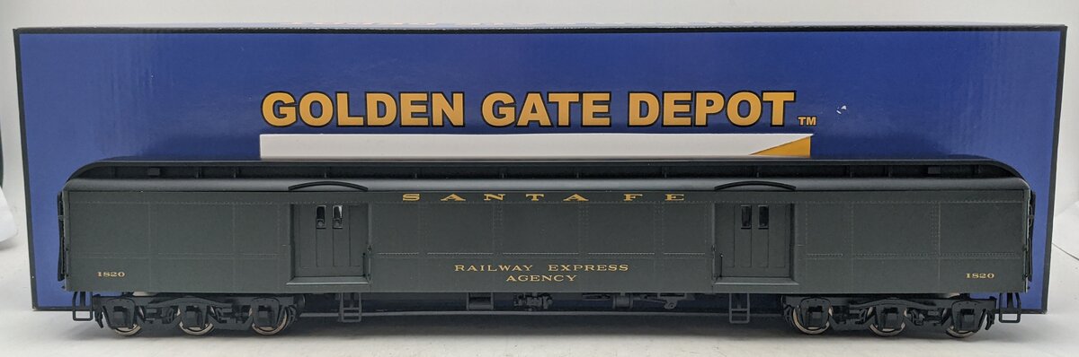 Golden Gate Depot O Santa Fe Heavy Weight Baggage Car #1820 (2-Rail) EX/Box
