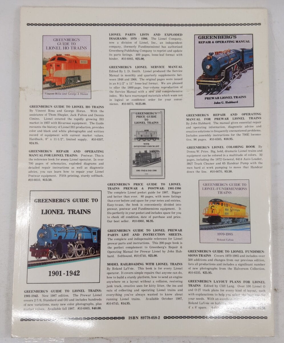 Greenberg's Guide to Lionel Trains 1945-69 Paperback Book Bruce C Greenberg Ph.D VG