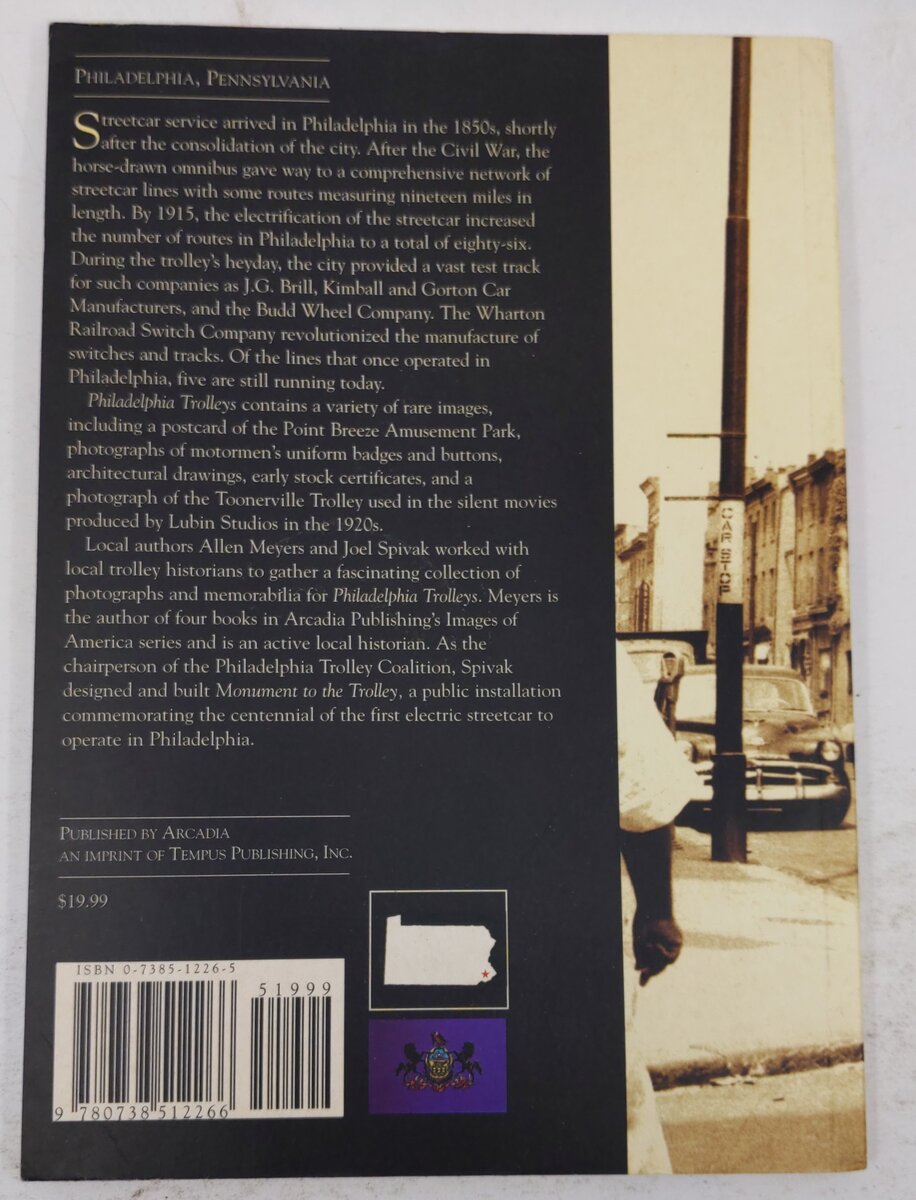Philadelphia Trolleys Paperback Book By Allen Meyers And Joel Spivak EX