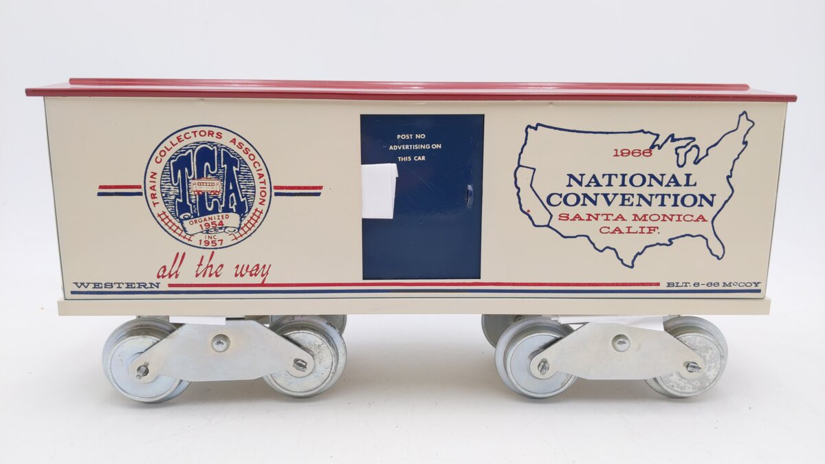 McCoy 1000-66 Standard Gauge 1966 Santa Monica TCA Convention Boxcar EX/Box