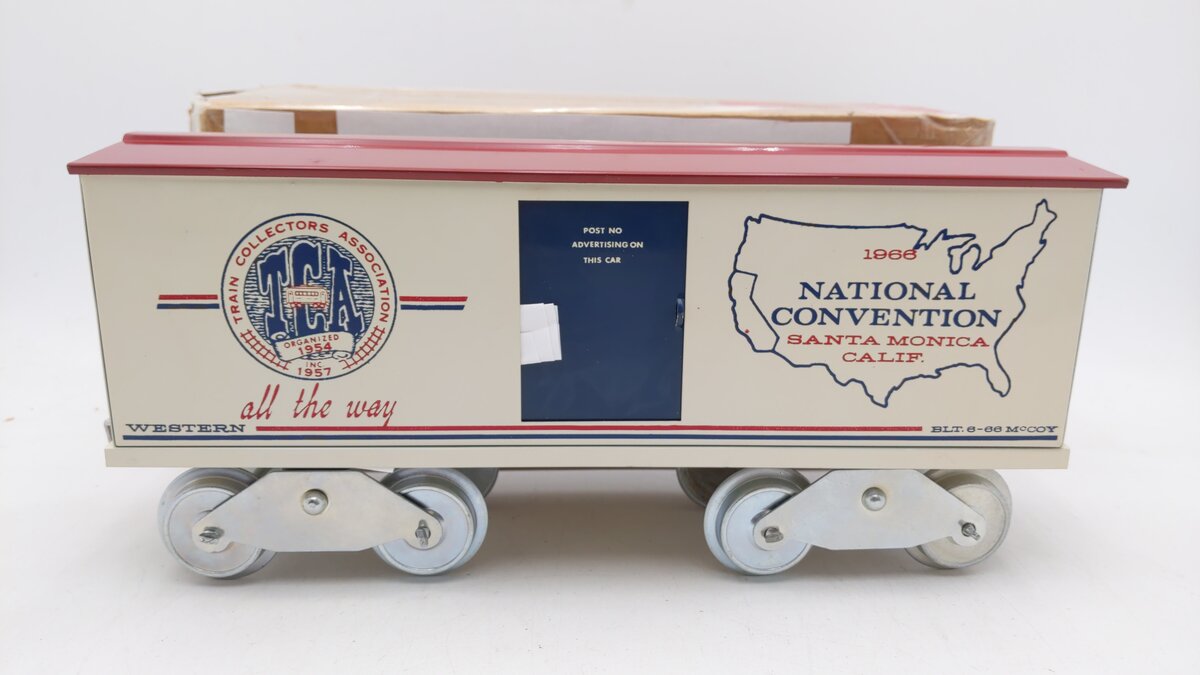 McCoy 1000-66 Standard Gauge 1966 Santa Monica TCA Convention Boxcar EX/Box