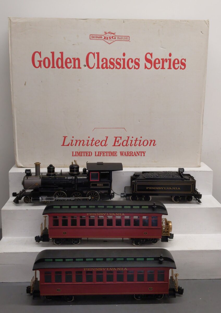 Bachmann 9660 G Gauge PRR Golden Classics Steam Train Set EX/Box