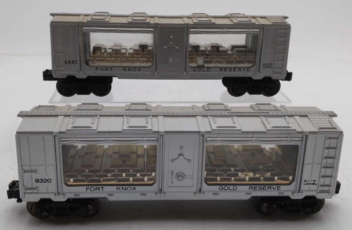 Lionel O Gauge Fort Knox Gold Reserve Cars: #6445 & #9320 [2] VG