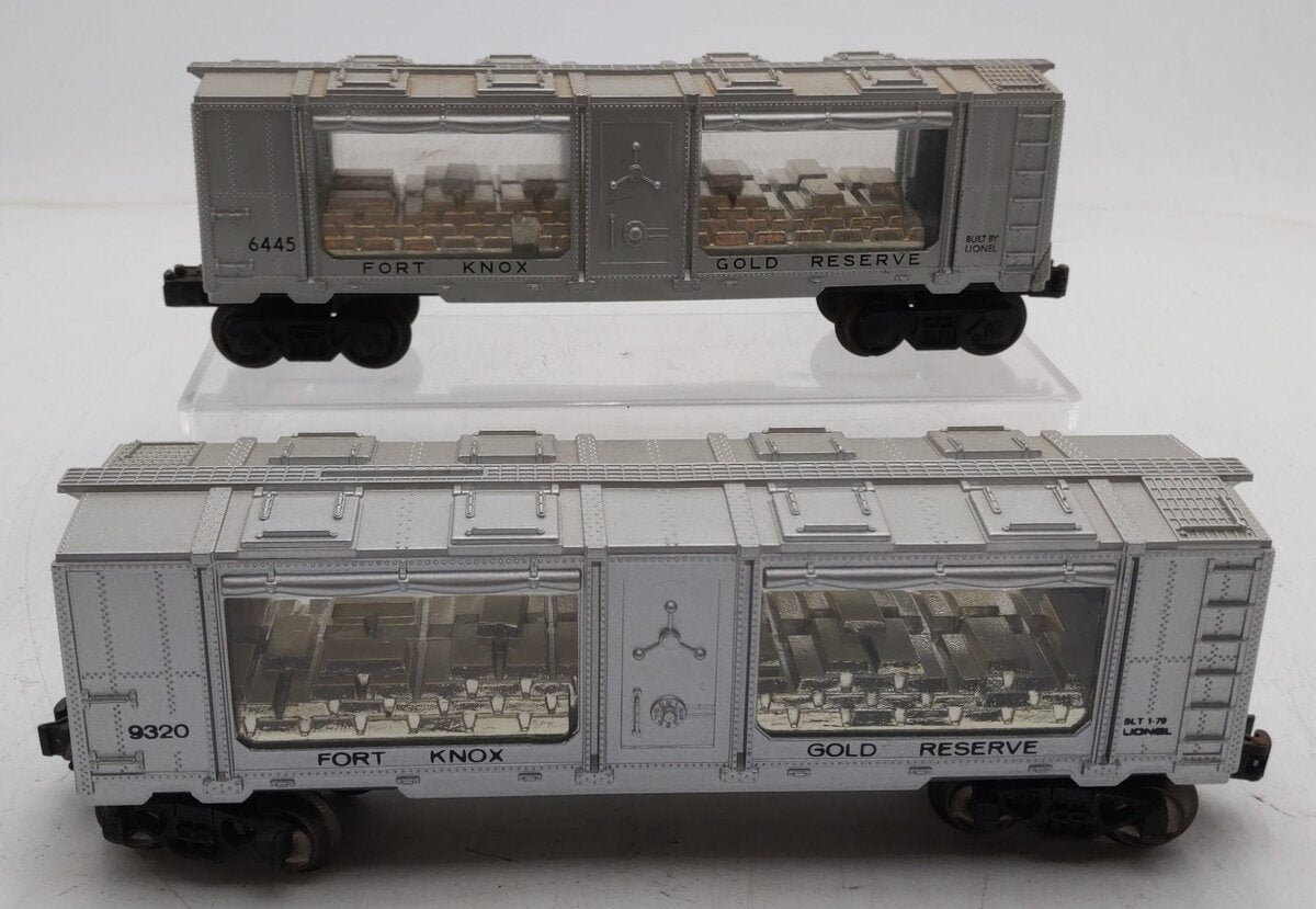 Lionel O Gauge Fort Knox Gold Reserve Cars: #6445 & #9320 [2] VG