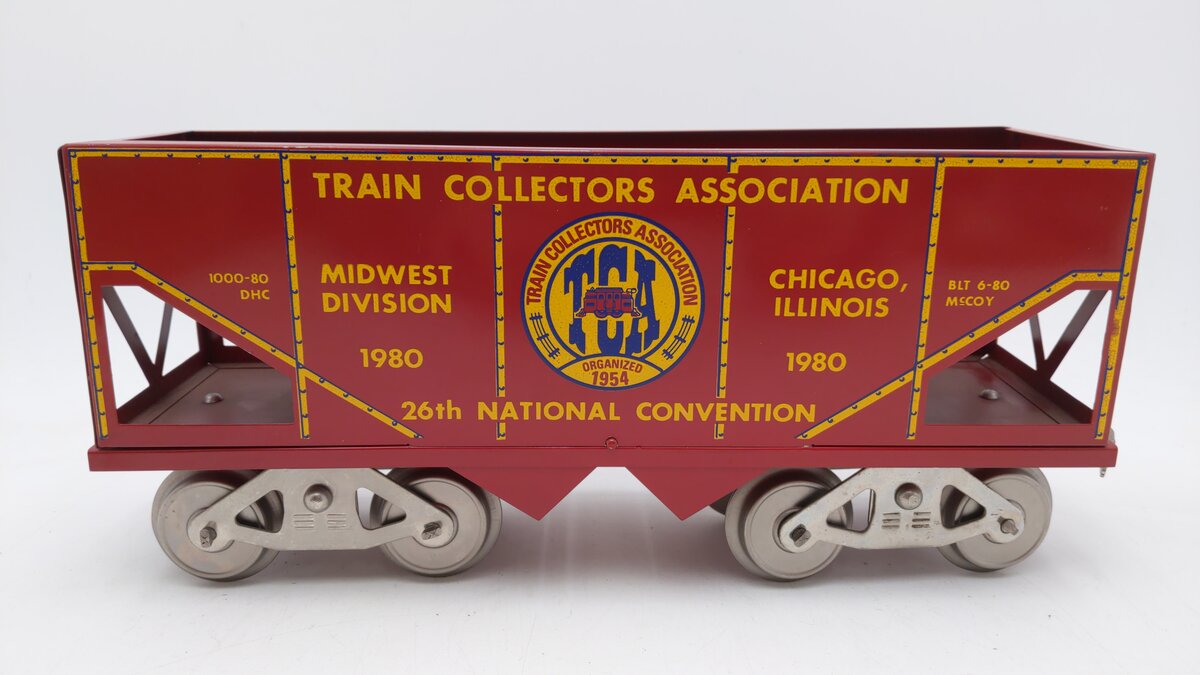 McCoy 1000-80 Standard Gauge TCA 1980 National Convention Coal Car EX/Box