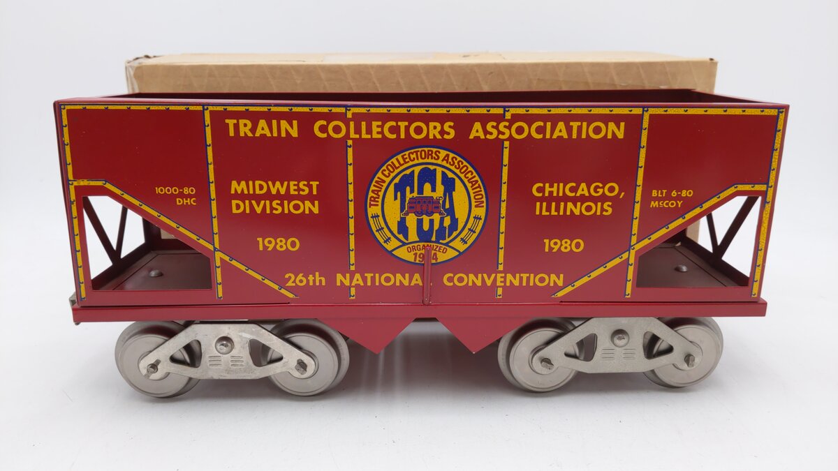 McCoy 1000-80 Standard Gauge TCA 1980 National Convention Coal Car EX/Box