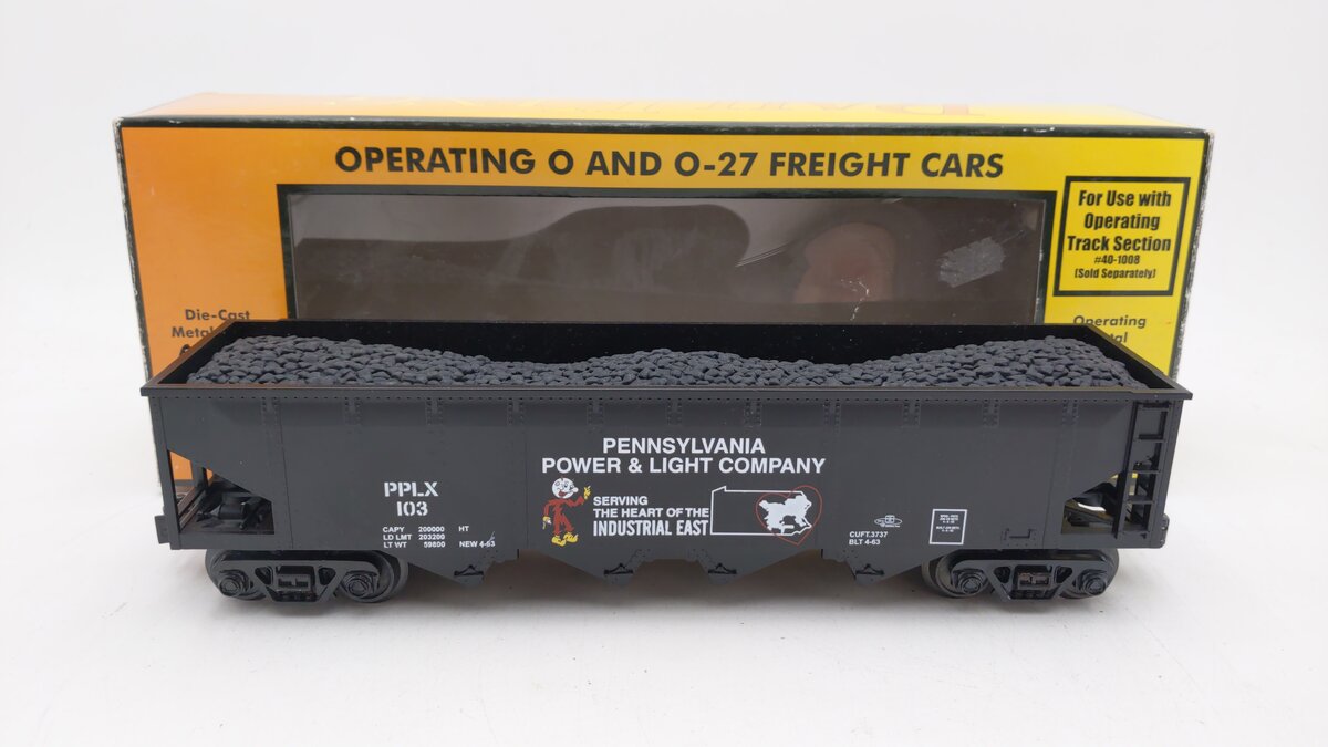 MTH 30-79381 Pennsylvania Power & Light Hopper Car w/Operating Coal Load LN/Box