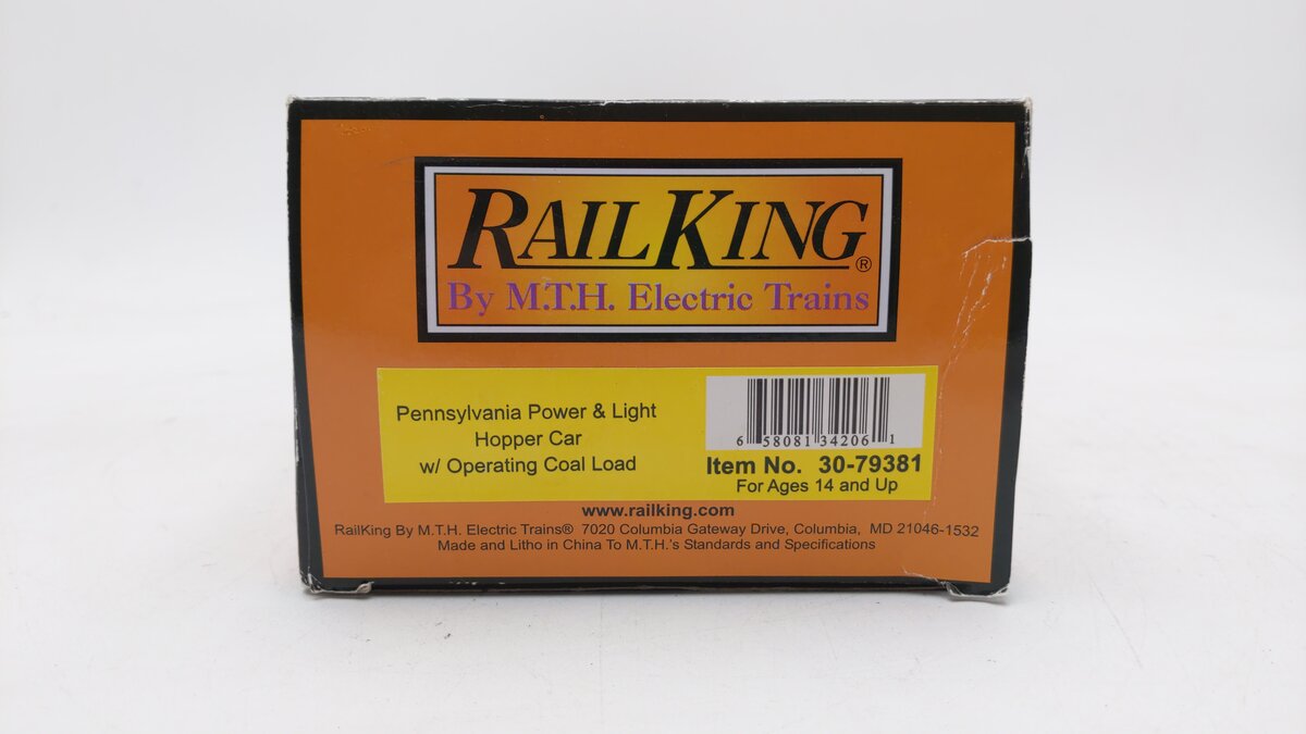 MTH 30-79381 Pennsylvania Power & Light Hopper Car w/Operating Coal Load LN/Box