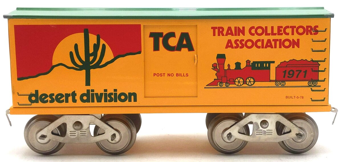 McCoy Standard Gauge TCA Desert Division 1971 Boxcar EX/Box