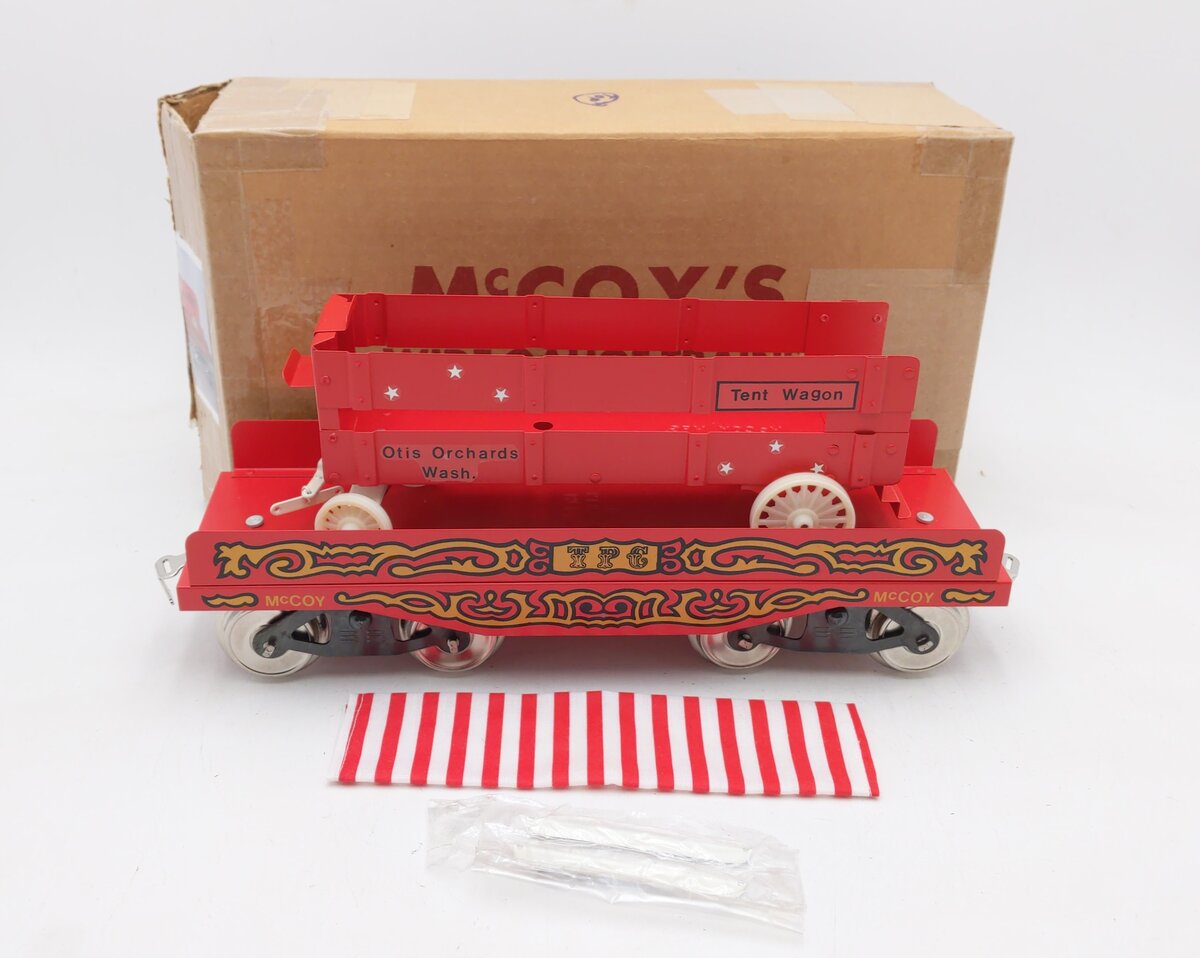 McCoy 256TW Standard Gauge TPC Circus Flat Car w/ Tent Wagon LN/Box