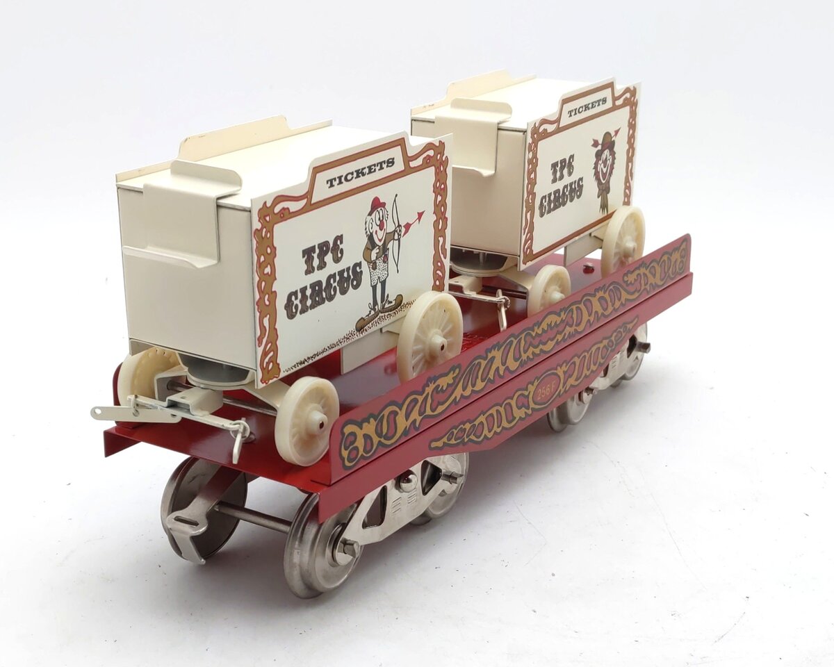 McCoy 256 Standard Gauge Flatcar with Two Ticket Wagons LN/Box