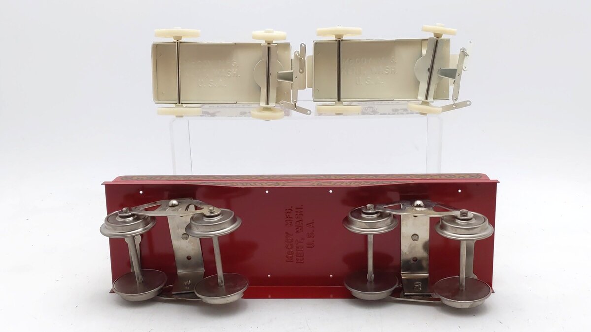 McCoy 256 Standard Gauge Flatcar with Two Ticket Wagons LN/Box