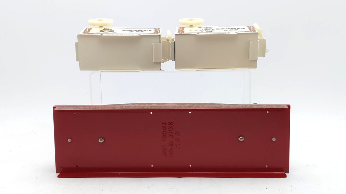 McCoy 256 Standard Gauge Flatcar with Two Ticket Wagons LN/Box