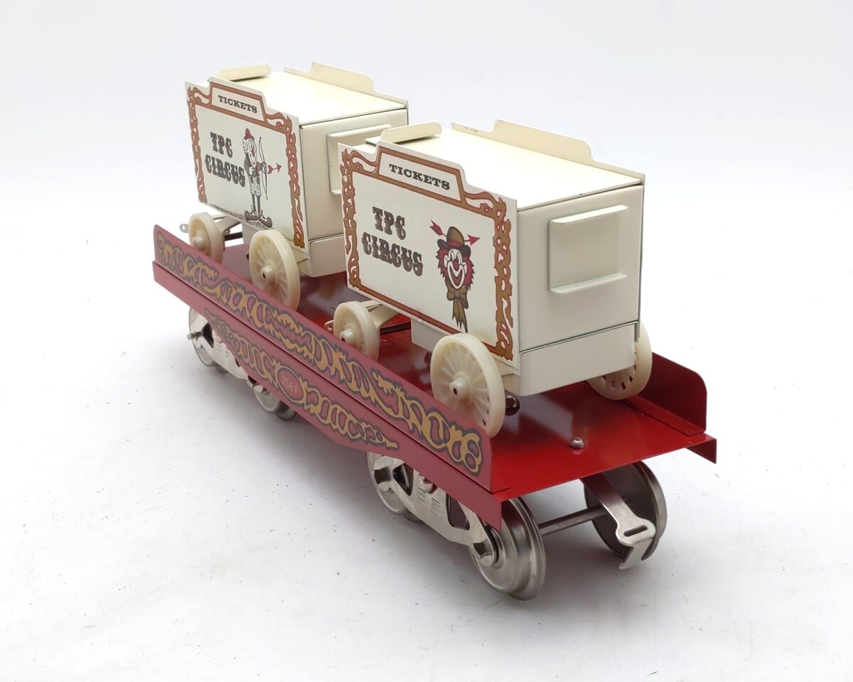 McCoy 256 Standard Gauge Flatcar with Two Ticket Wagons LN/Box