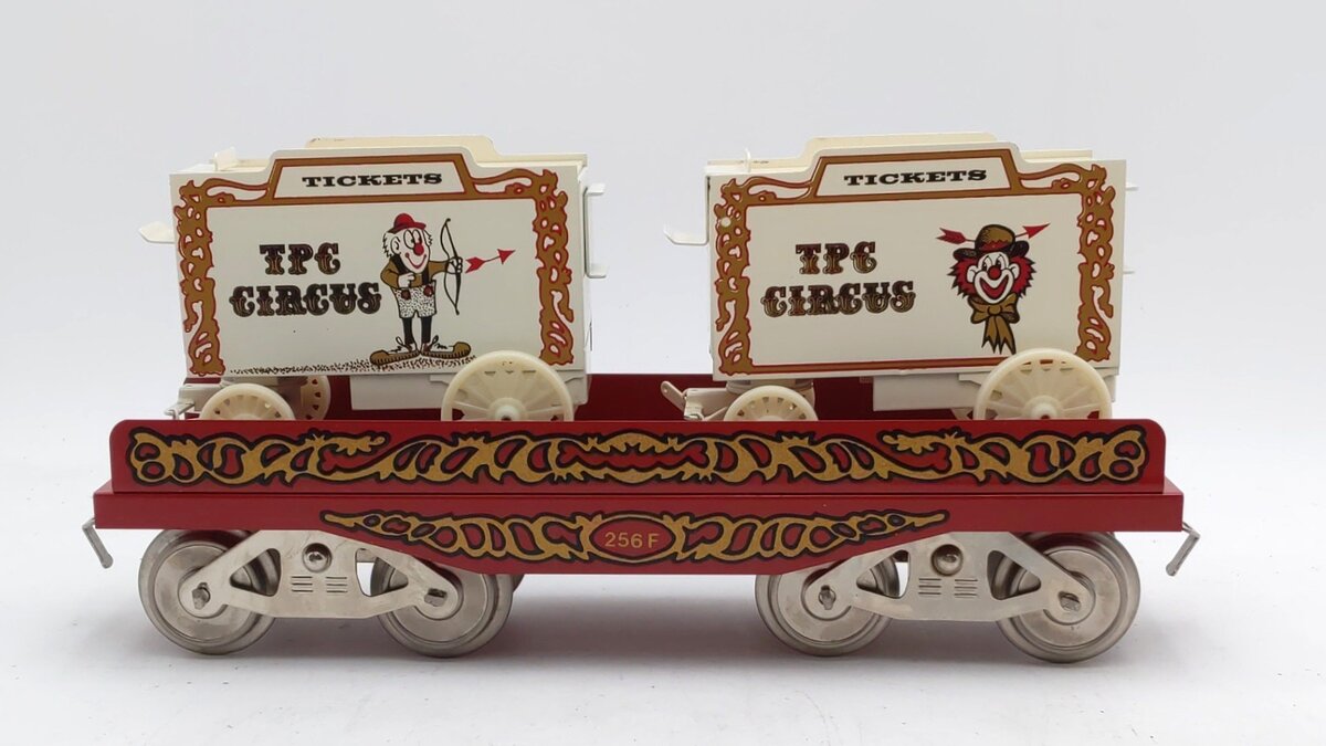 McCoy 256 Standard Gauge Flatcar with Two Ticket Wagons LN/Box