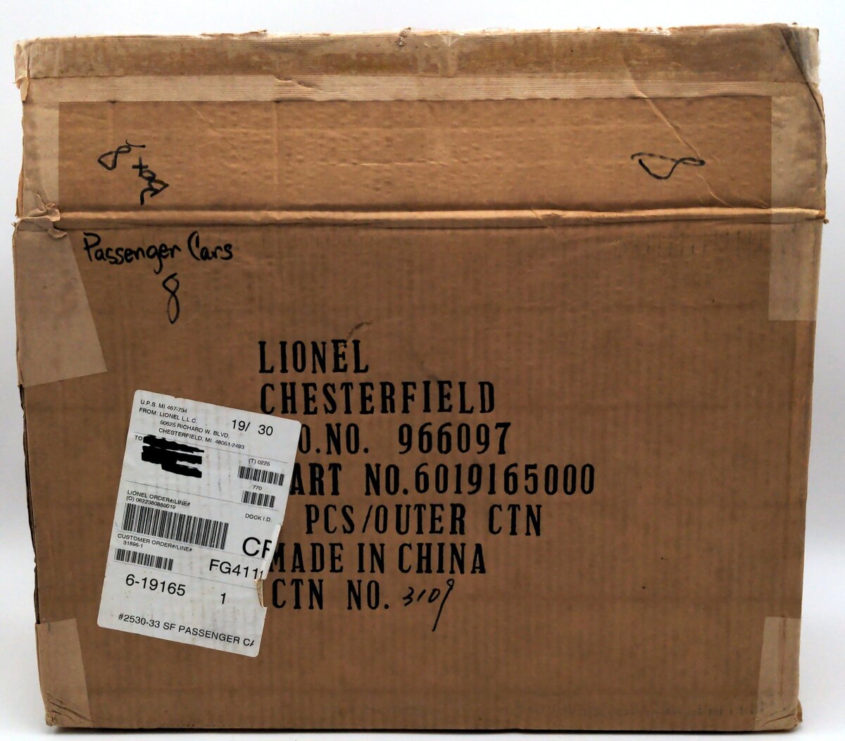 Lionel 6-19165 O Gauge Lionel Lines 4-Car Aluminum Passenger Set EX/Box