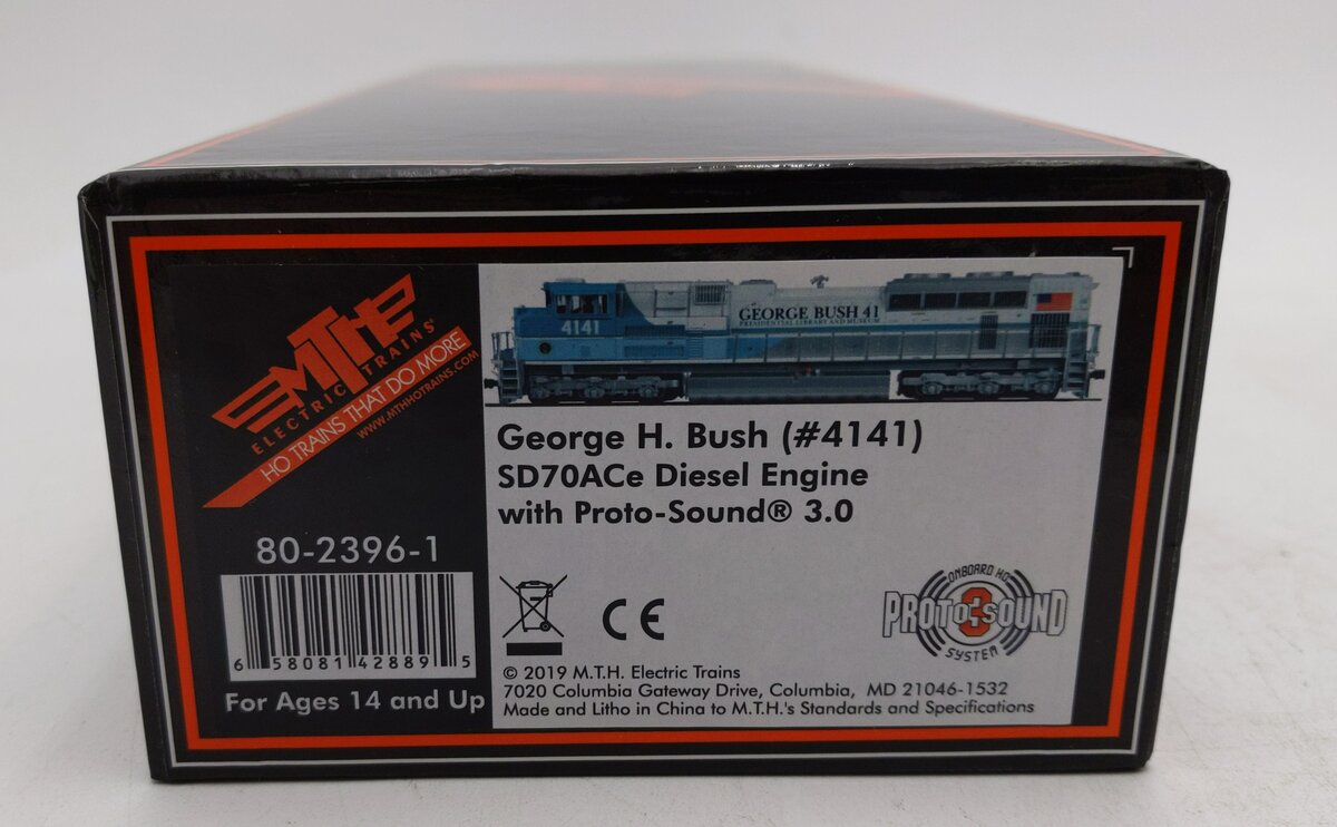 MTH 80-2396-1 HO George H. Bush SD70ACe Diesel Locomotive #4141 w/ PS3