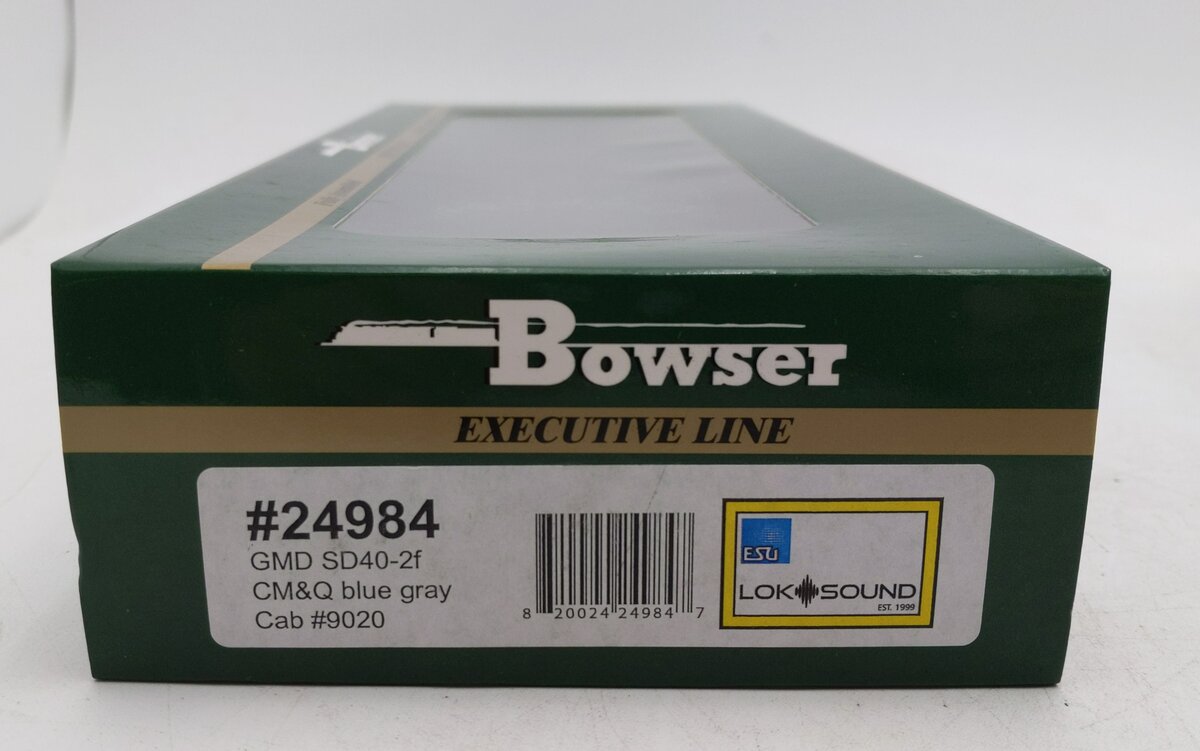 Bowser 24984 Ho Sd40-2F DSL CM&Q Locomotive 9020 W/sd