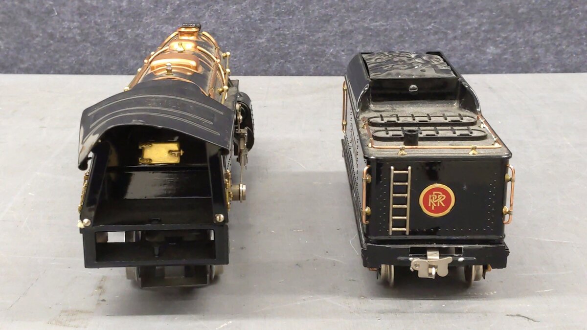 MTH 10-1092-1 Std. Gauge Tinplate 392E Steam Locomotive and Tender w/PS1 VG