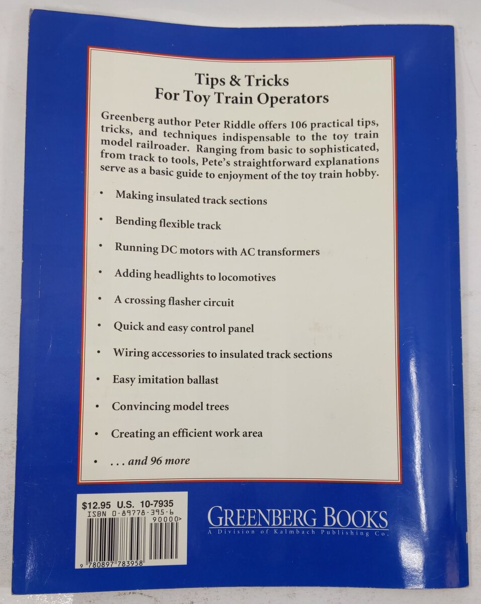 Tips and Tricks for Toy Train Operators Paperback Book By Peter H. Riddle VG