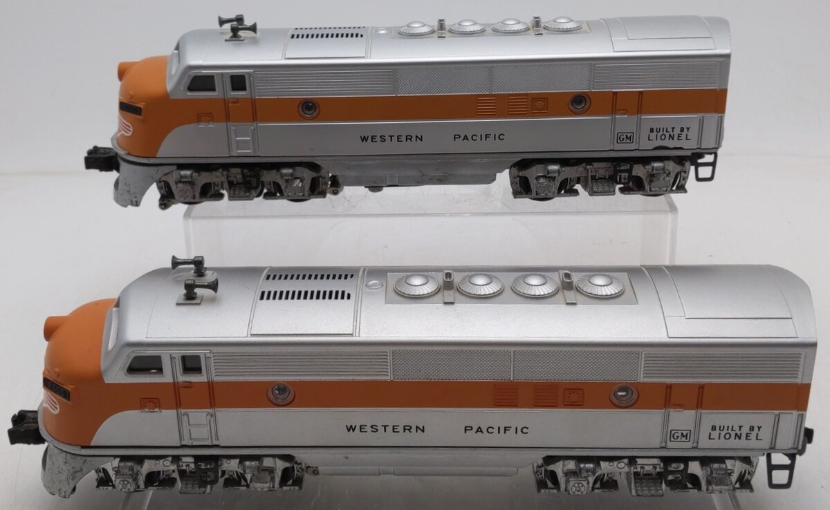 Lionel 2345 Vintage O Western Pacific F3 AA Diesel Locomotive Set w/Repro Shells VG