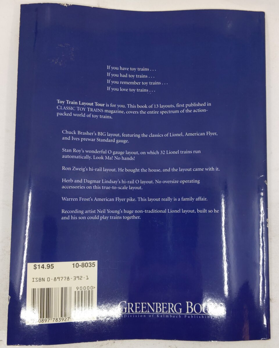 Toy Train Layout Tour Paperback Book By Richard Christianson VG